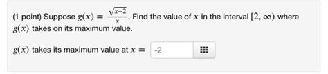 Solved 1 Point Find All Critical Values For The Function