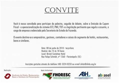 Exemplo De Convite Formal Para Evento Convite Formal Convite Evento