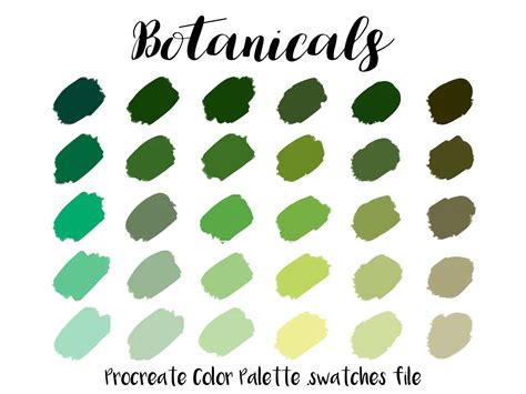 Procreate Color Palette Botanicals Procreate Swatches Procreate