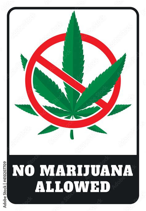 No Marijuana allowed sign drawing by illustration Stock Vector | Adobe ...