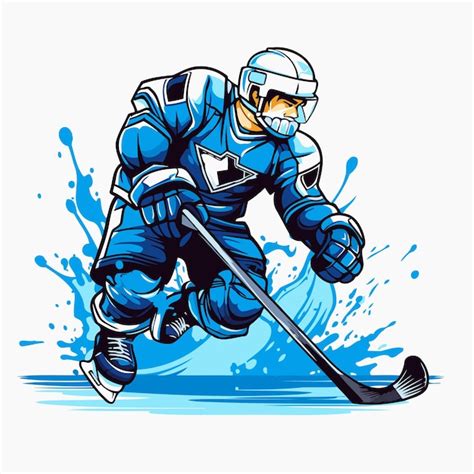 Jugador De Hockey Sobre Hielo Con El Palo Y El Disco Ilustraci N