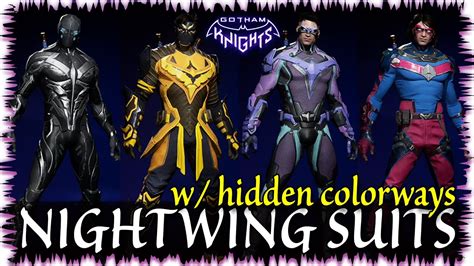 All 6 Hidden Colorways On All 11 Customizable Nightwing Suits Gotham