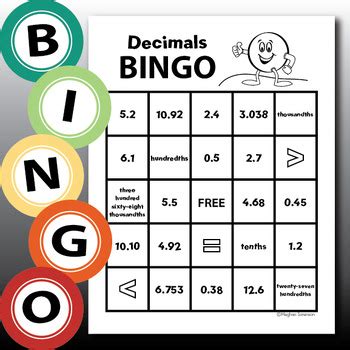 Decimals Bingo Math Game | Decimal Numbers Practice | TPT