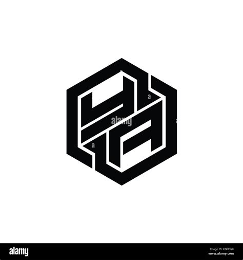 Ya Logo Monogram Gaming With Hexagon Geometric Shape Design Template