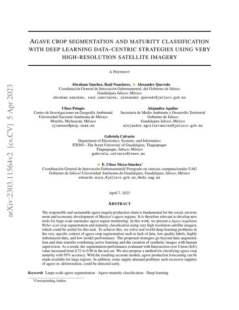 PDF Agave Crop Segmentation And Maturity Classification With Deep