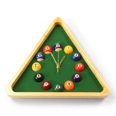 Triangle Pool Ball Quartz Wall Clock 15″ Bulldog Billiards Uk