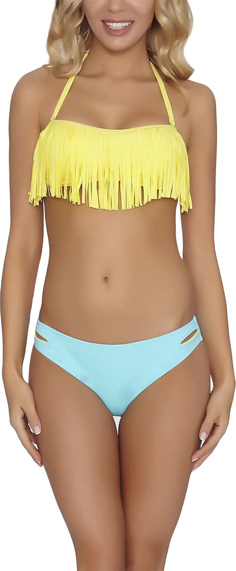 Feba Damen Bikini Mit Fransen Doris Muster Zkw Cup C Unterteil Amazon De Bekleidung