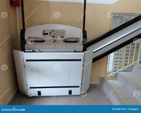 Handicap Lift Elevator For Invalid Wheelchair Stock Photo