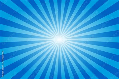 Sunburst Retro Sun Rays Blue Background Abstract Summer Sunny Vintage