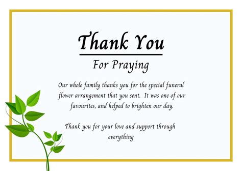 Free Printable Funeral Thank You Card Templates To Off