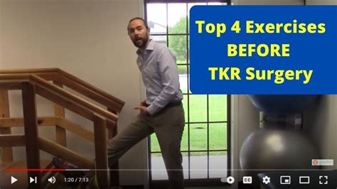 Total Knee Replacement Surgery Top Exercises Before Surgery Youtube