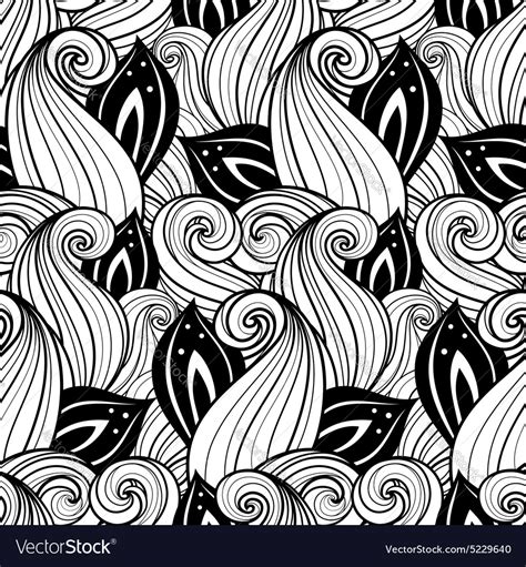 Seamless Contour Floral Pattern Royalty Free Vector Image