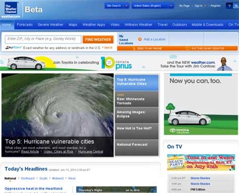 The Weather Channel Launches Redesigned Website