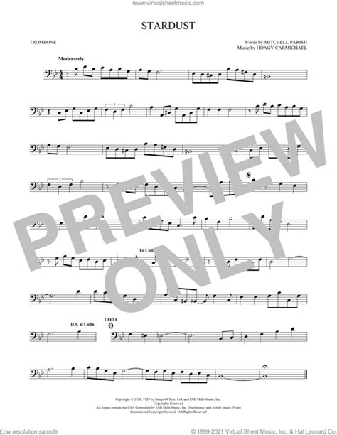 Stardust Sheet Music For Trombone Solo Pdf Interactive