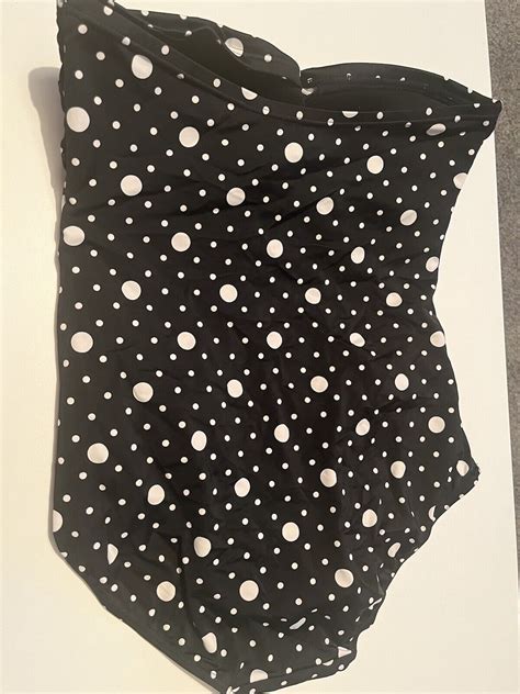George Black Spotty Boob Tube Swimming Costume Size Gem
