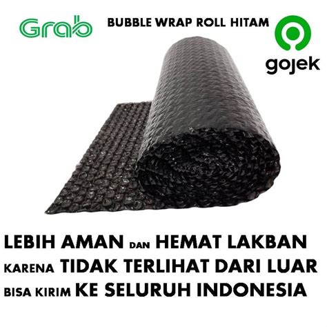 Jual Bubble Wrap HITAM PROMO 125 Cm X 50 Meter Bungkus Plastik Gojek