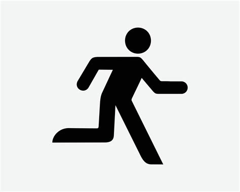 Man Running Sprinting Stick Figure Run Sprint Jog Jogging Black And