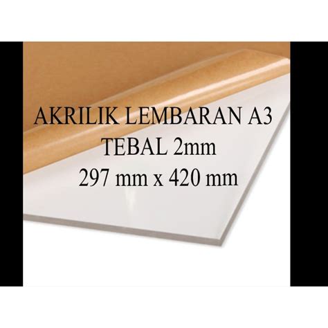 Jual Akrilik Putih Susu Lembaran Marga Cipta A3 2mm Shopee Indonesia