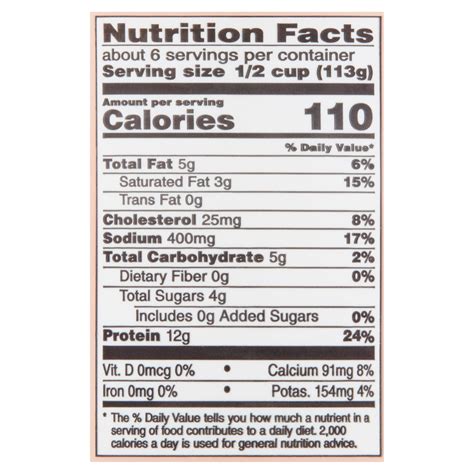 Cottage Cheese Nutrition Label | Besto Blog