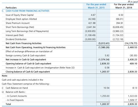 Financial Analysis Cash Flow Statement Seeking Wisdom