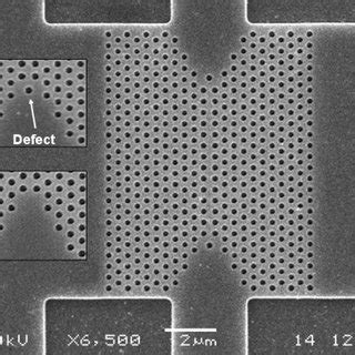 Scanning electron micrograph of the fabricated structure. The insets ...