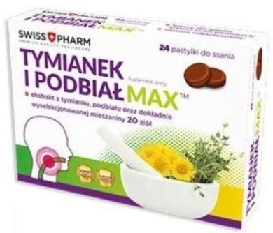 ERBAFARM Tymianek i Podbiał Max 24 pastylek do ssania cena opinie