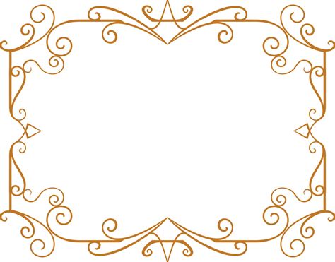 Simple Classic Ornament Frame Design Engraved Color Vector Editable