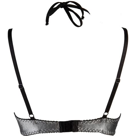 Neckholder Bh Aus Gl Nzendem Material Und Zarter Spitze Schwarz Bhs Heben Club Hot