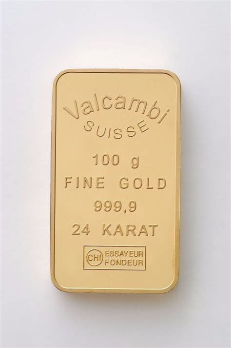 Edelmetalle online kaufen: 100g Goldbarren geprägt von Valcambi ...