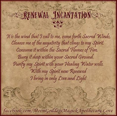 renewal incantation | Witchcraft spell books, Wiccan chants, Goddess magick