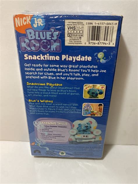 New Blues Room Blues Clues Snacktime Playdate Vhs 2004 Rare