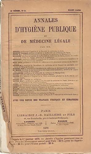 Annales d Hygiène Publique et de Médecine Légale mars 1879 Bon