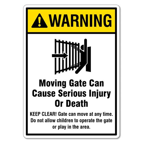 Warning Sign Moving Gate The Signmaker