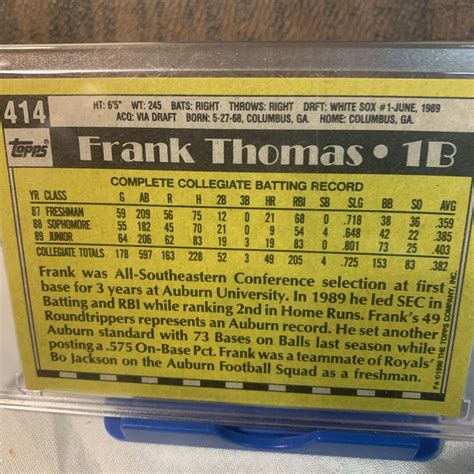 Topps Frank Thomas Error Card Double Print Multiple Errors Ebay