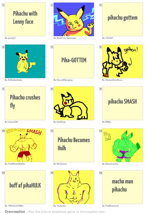 Pikachu With Lenny Face Drawception