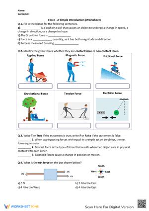 Free Balanced and Unbalanced Forces Worksheet Collection