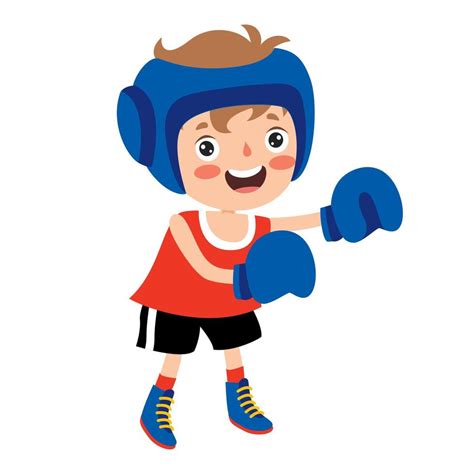Cartoon Illustration Of A Kid Boxing 10721783 Vector Art At Vecteezy