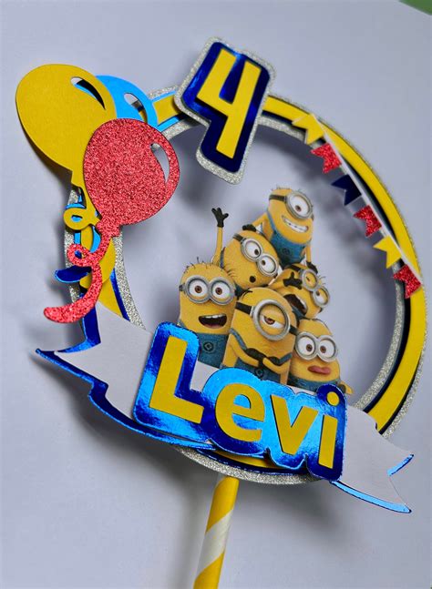 Minions Birthday Cake Topper Etsy Uk