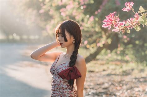 Asian 4K Woman Braid Depth Of Field Brunette Model HD Wallpaper Rare Gallery