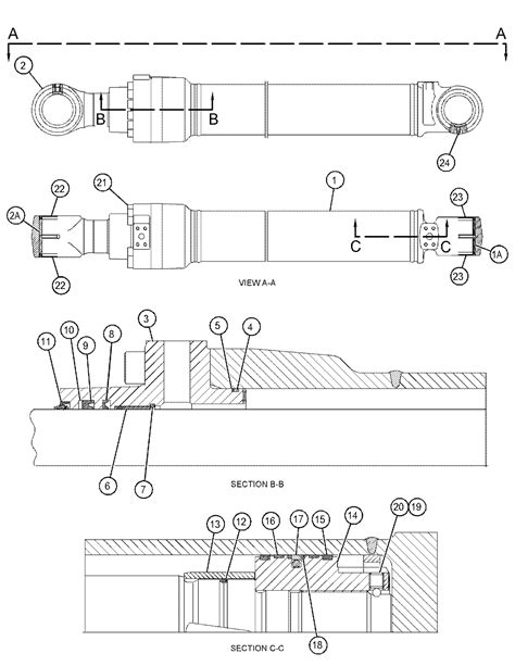 242 6858 CYLINDER SEAL GP BOOM S N DFP1 UP CJX1 UP 135 MM 5 3 IN