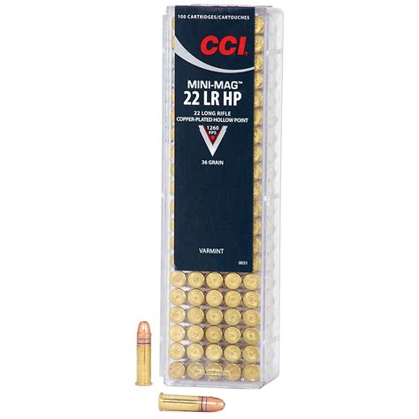 Cci Mini Mag 22 Lr Copper Plated Hollow Point Ammunition 100 Rounds Academy