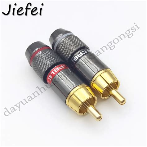 4 100pcs 24k Gold Plated Rca Plug Professional Audio