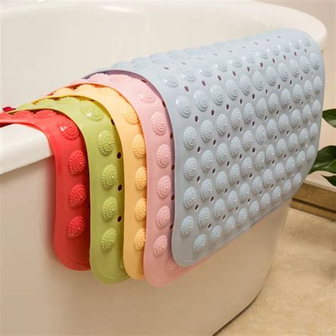 Non Slip Pvc Bathtub Mat Anti Slip Anti Bacterial Extra Long Shower Mat 72cmx36cm In Bath Mats