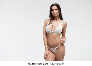 Sensual Long Haired Brunette Woman Seductive Stock Photo