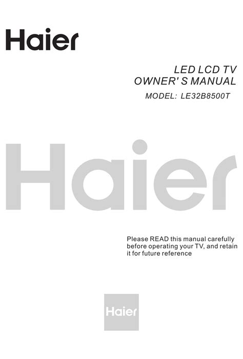 HAIER LE32B8500T OWNER'S MANUAL Pdf Download | ManualsLib
