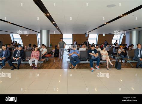 SEOUL, SOUTH KOREA - CIRCA MAY, 2017: inside Domestic Terminal at Gimpo ...