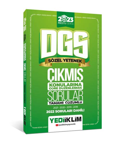 Yediiklim Yayınları 2023 DGS Prestij Serisi Sözel Yetenek Konularına