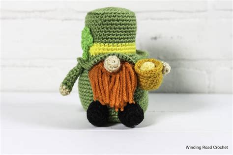 St. Patrick's Day Gnome Free Crochet Pattern - Winding Road Crochet