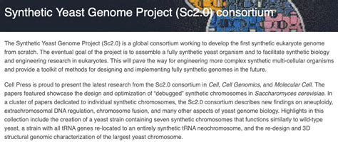 Icymi Synthetic Yeast Genome Project Sc20 Consortium News And Views