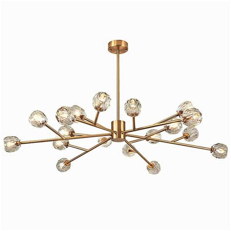 Oukaning Modern In Light Gold Crystal Sputnik G Chandelier Hg